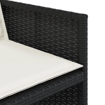 Set mobilier de grădină cu perne, 17 piese, negru, poliratan - Img 6