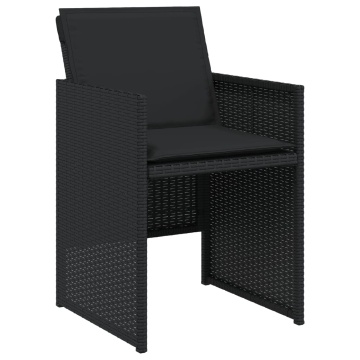 Set mobilier de grădină cu perne, 17 piese, negru, poliratan - Img 8