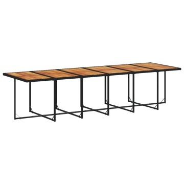 Set mobilier de grădină cu perne, 17 piese, negru, poliratan - Img 5