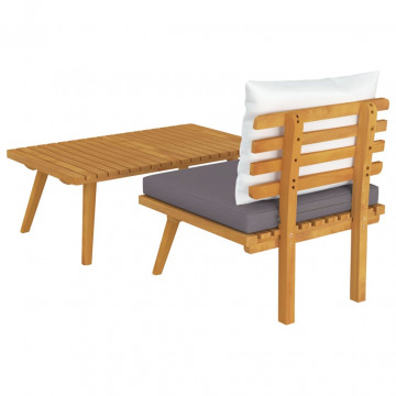 Set mobilier de grădină cu perne, 2 piese, lemn masiv de acacia - Img 7