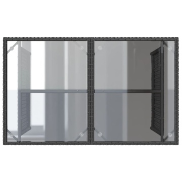 Set mobilier de grădină cu perne, 2 piese, negru, poliratan - Img 7
