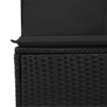 Set mobilier de grădină cu perne, 2 piese poliratan/lemn acacia - Img 8