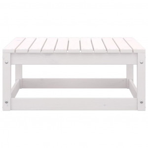 Set mobilier de grădină cu perne, 3 piese, alb, lemn masiv pin - Img 6