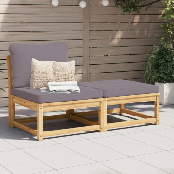 Set mobilier de grădină cu perne, 3 piese, lemn masiv acacia - Img 3