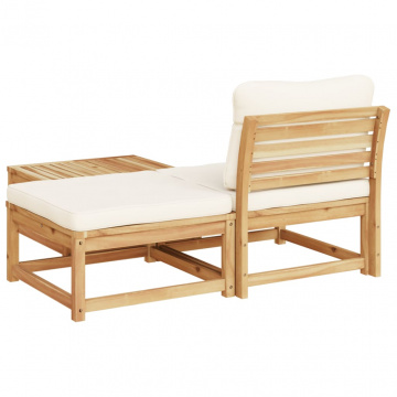 Set mobilier de grădină cu perne, 3 piese, lemn masiv acacia - Img 5