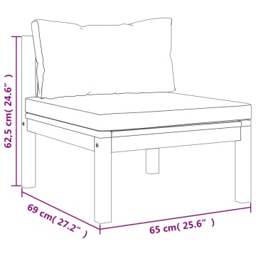 Set mobilier de grădină cu perne, 3 piese, lemn masiv de acacia - Img 6