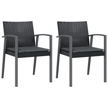 Set mobilier de grădină cu perne, 3 piese, poliratan și oțel - Img 4
