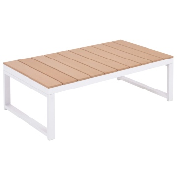 Set mobilier de grădină cu perne, 4 piese, aluminiu și WPC - Img 4