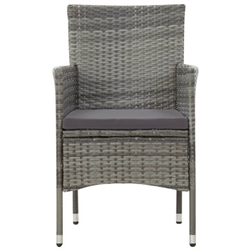 Set mobilier de grădină cu perne, 4 piese, gri, poliratan - Img 10