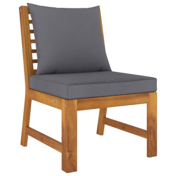 Set mobilier de grădină cu perne, 4 piese, lemn masiv de acacia - Img 5