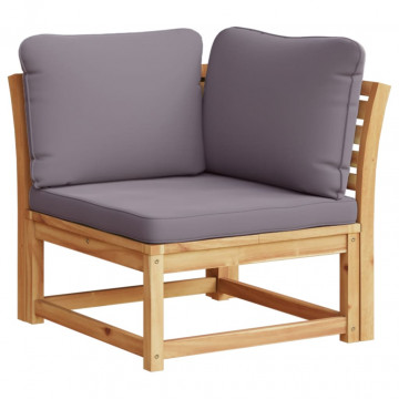 Set mobilier de grădină cu perne, 4 piese, lemn masiv de acacia - Img 4