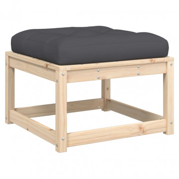 Set mobilier de grădină cu perne, 4 piese, lemn masiv de pin - Img 5