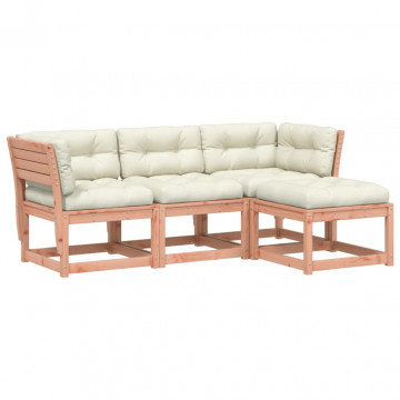 Set mobilier de grădină cu perne, 4 piese, lemn masiv douglas - Img 2