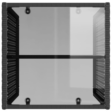 Set mobilier de grădină cu perne, 4 piese, negru, poliratan - Img 6
