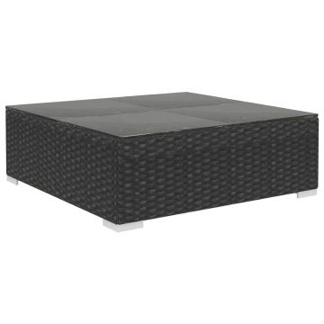 Set mobilier de grădină cu perne, 4 piese, negru, poliratan - Img 6