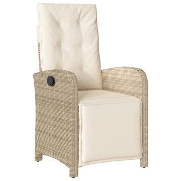 Set mobilier de grădină cu perne, 5 piese, bej, poliratan - Img 3