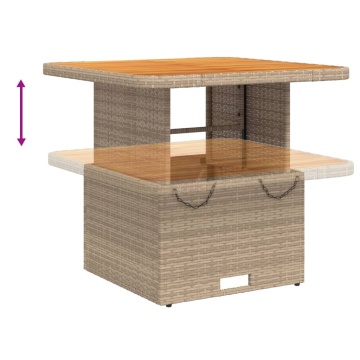 Set mobilier de grădină cu perne, 5 piese, bej, poliratan - Img 6