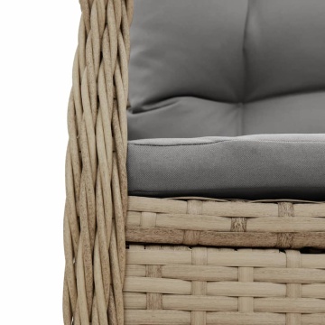 Set mobilier de grădină cu perne, 5 piese, bej, poliratan - Img 5
