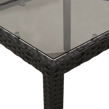 Set mobilier de grădină cu perne 5 piese negru poliratan&sticlă - Img 5