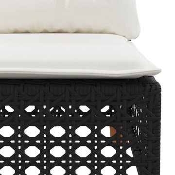 Set mobilier de grădină cu perne, 5 piese, negru, poliratan - Img 5