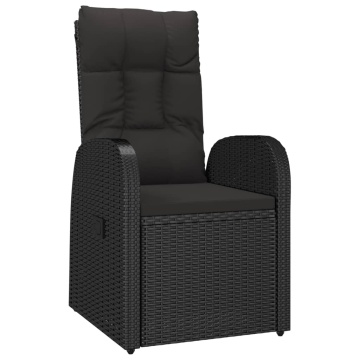 Set mobilier de grădină cu perne, 5 piese, negru, poliratan - Img 8