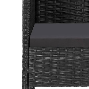 Set mobilier de grădină cu perne, 5 piese, negru, poliratan - Img 5