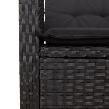 Set mobilier de grădină cu perne, 5 piese, negru, poliratan - Img 8