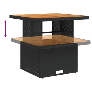 Set mobilier de grădină cu perne, 5 piese, negru, poliratan - Img 6