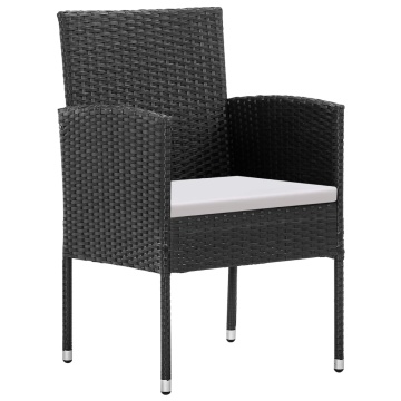 Set mobilier de grădină cu perne, 5 piese, negru, poliratan - Img 8