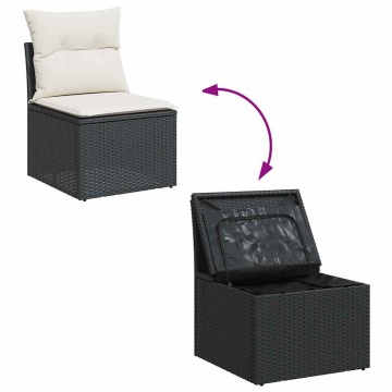 Set mobilier de grădină cu perne, 5 piese,poliratan/lemn acacia - Img 5