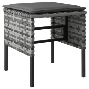 Set mobilier de grădină cu perne, 6 piese, gri, poliratan - Img 7