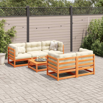 Set mobilier de grădină cu perne, 6 piese, lemn masiv de pin - Img 3