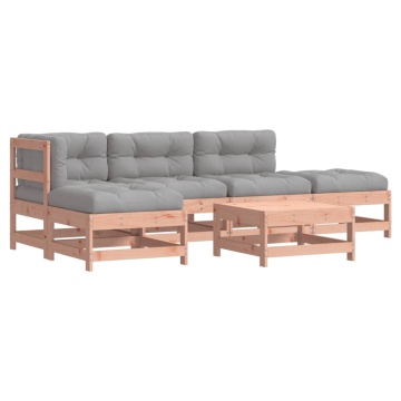 Set mobilier de grădină cu perne, 6 piese, lemn masiv Douglas - Img 2