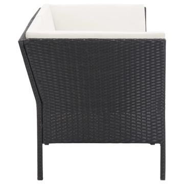 Set mobilier de grădină cu perne, 6 piese, negru, poliratan - Img 12
