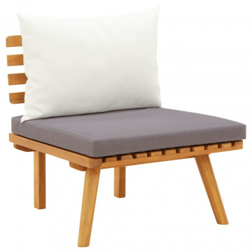 Set mobilier de grădină cu perne, 7 piese, lemn masiv acacia - Img 7