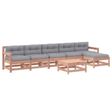 Set mobilier de grădină cu perne, 7 piese, lemn masiv douglas - Img 2