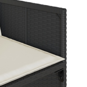 Set mobilier de grădină cu perne, 7 piese, negru, poliratan - Img 7