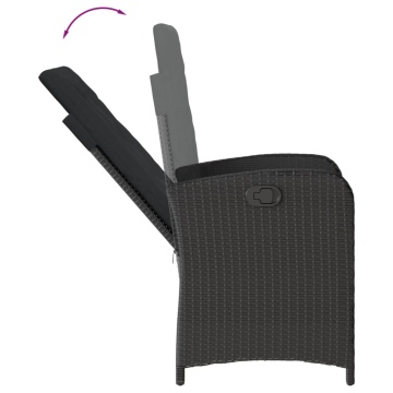 Set mobilier de grădină cu perne, 7 piese, negru, poliratan - Img 8