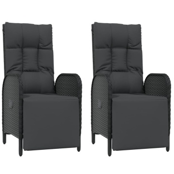 Set mobilier de grădină cu perne, 7 piese, negru, poliratan - Img 8