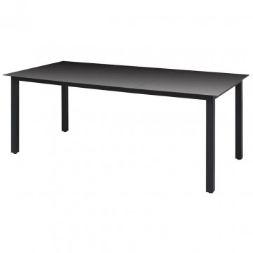 Set mobilier de grădină cu perne, 7 piese, negru, poliratan - Img 7