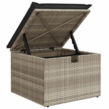 Set mobilier de grădină cu perne, 8 piese gri deschis poliratan - Img 7