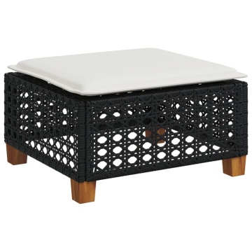 Set mobilier de grădină cu perne, 8 piese, negru, poliratan - Img 8
