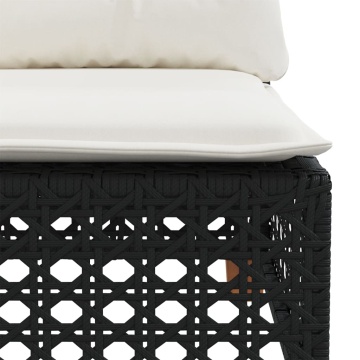 Set mobilier de grădină cu perne, 8 piese, negru, poliratan - Img 8