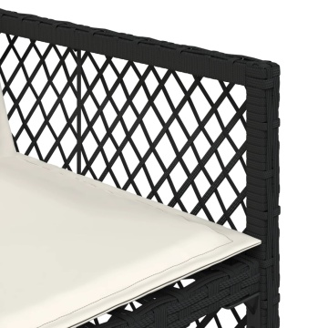 Set mobilier de grădină cu perne, 9 piese, negru, poliratan - Img 7