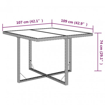 Set mobilier de grădină cu perne, 9 piese, negru, poliratan - Img 5
