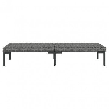 Set mobilier grădină,3 piese,gri închis,poliratan semi-rotund - Img 5