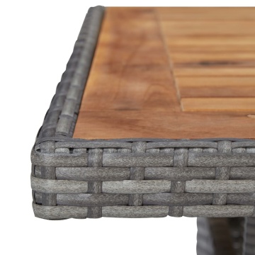 Set mobilier grădină, 3 piese, gri, poliratan și lemn acacia - Img 4
