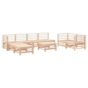 Set mobilier grădină, 9 piese, lemn masiv de pin - Img 2