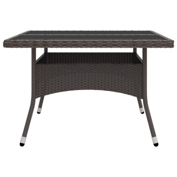 Set mobilier grădină, 9 piese, maro, poliratan și sticlă - Img 8