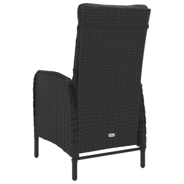 Set mobilier grădină, 9 piese, negru, poliratan, lemn acacia - Img 5
